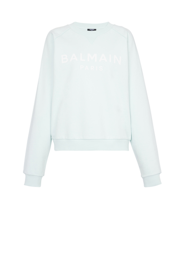 Felpa in cotone con logo Balmain