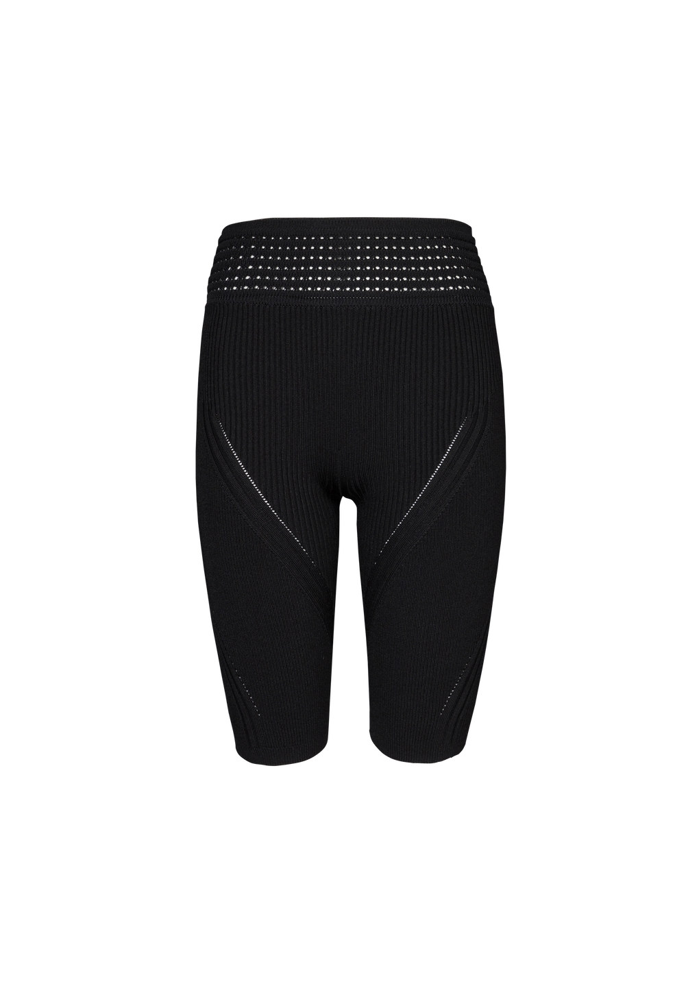 Shorts modello ciclista in maglia, nero, hi-res
