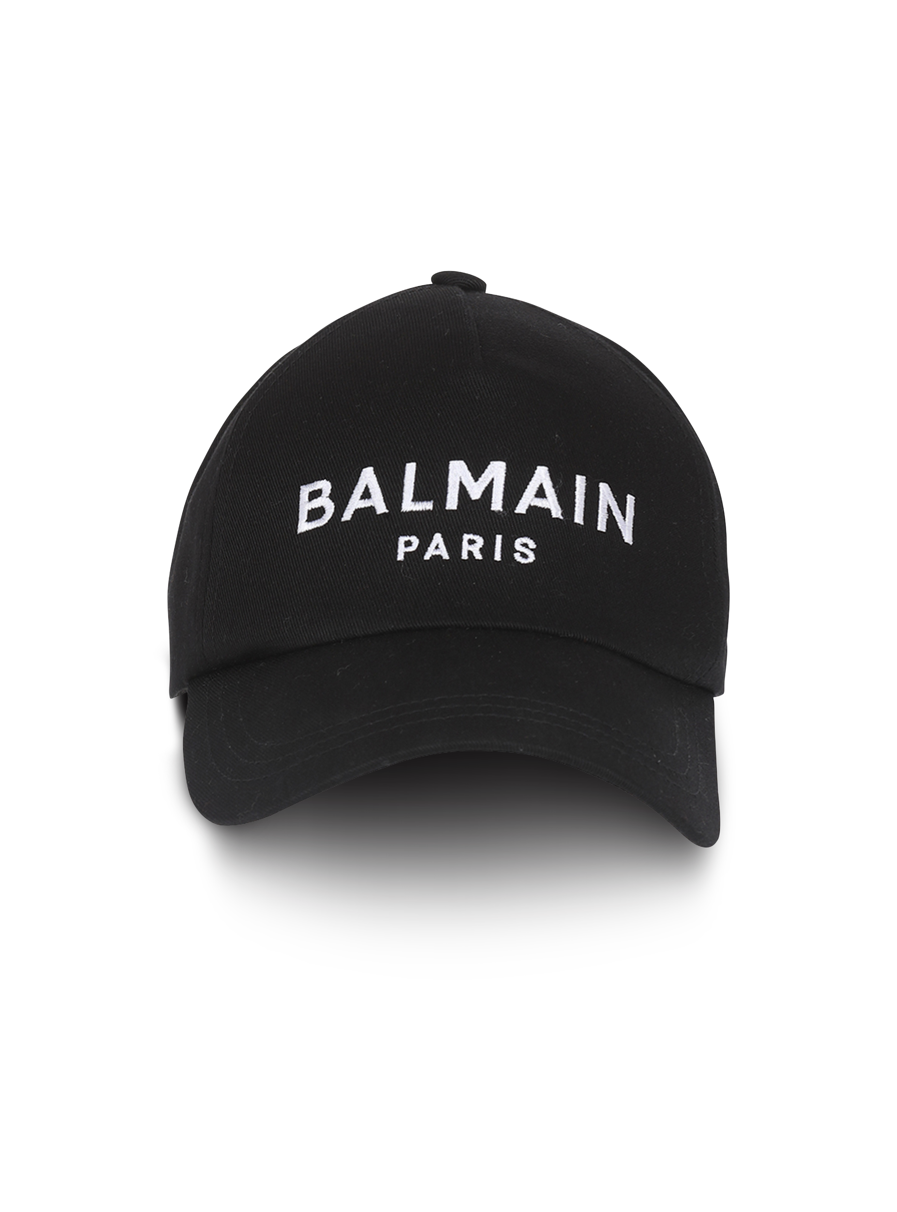 Cappellino in cotone con logo Balmain Paris, nero