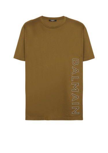 T-shirt in cotone ecosostenibile con logo Balmain riflettente