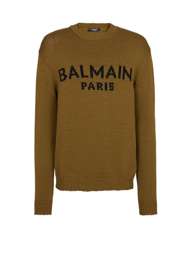 Pullover in lana con logo Balmain