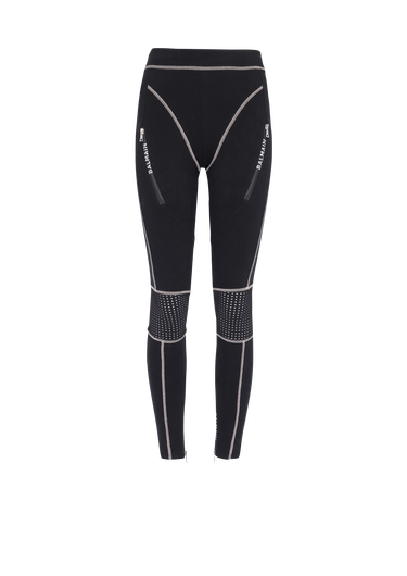 Leggings in jersey con monogramma Balmain