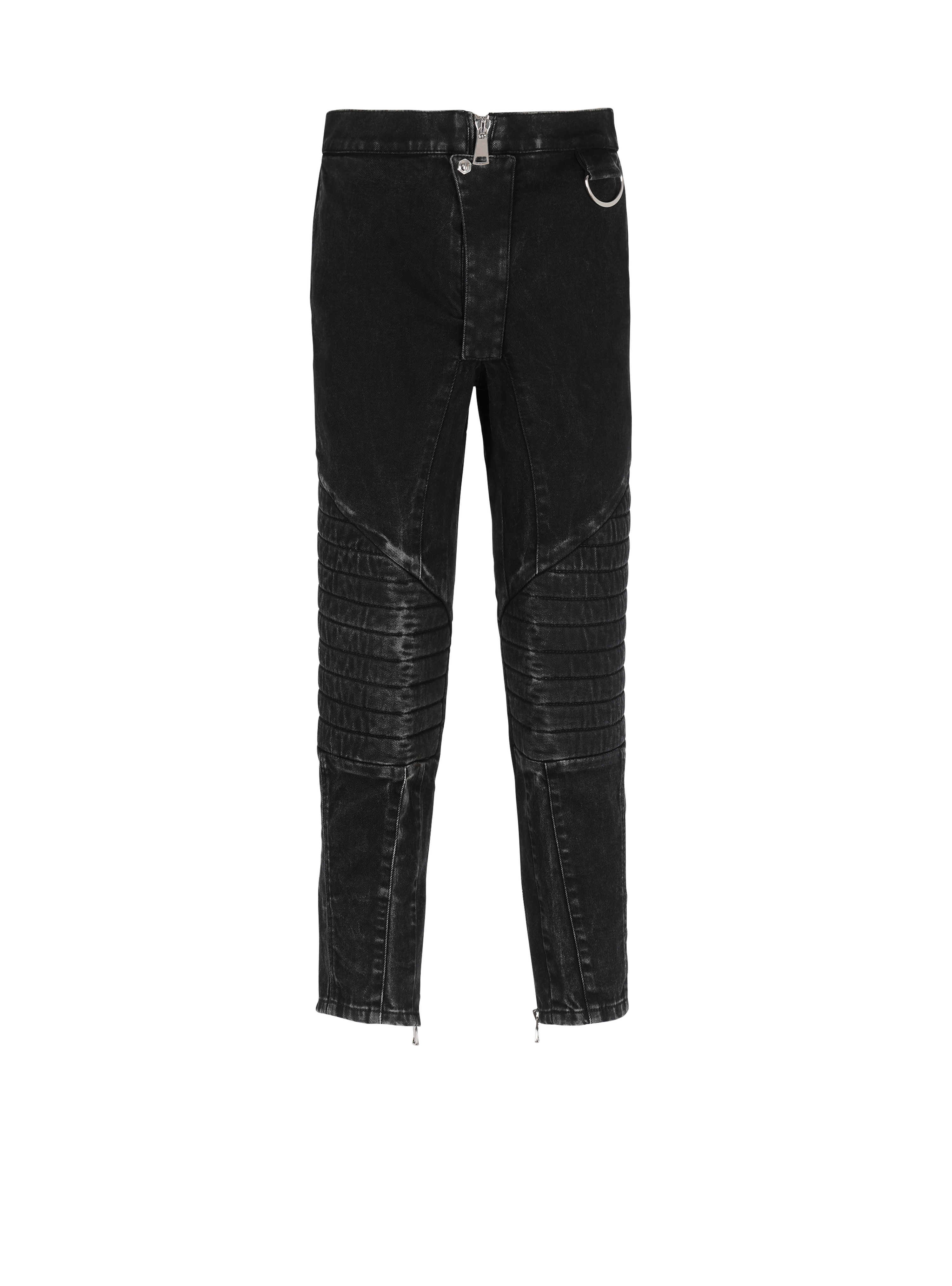 Jeans slim-fit a coste in cotone, nero