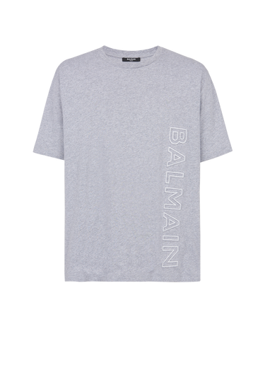 T-shirt in cotone ecosostenibile con logo Balmain riflettente