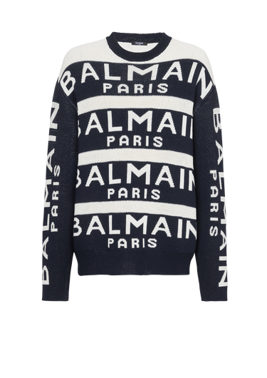 Pullover ricamato con logo Balmain Paris