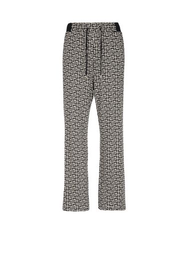 Pantaloni ampi in jersey con monogramma Balmain