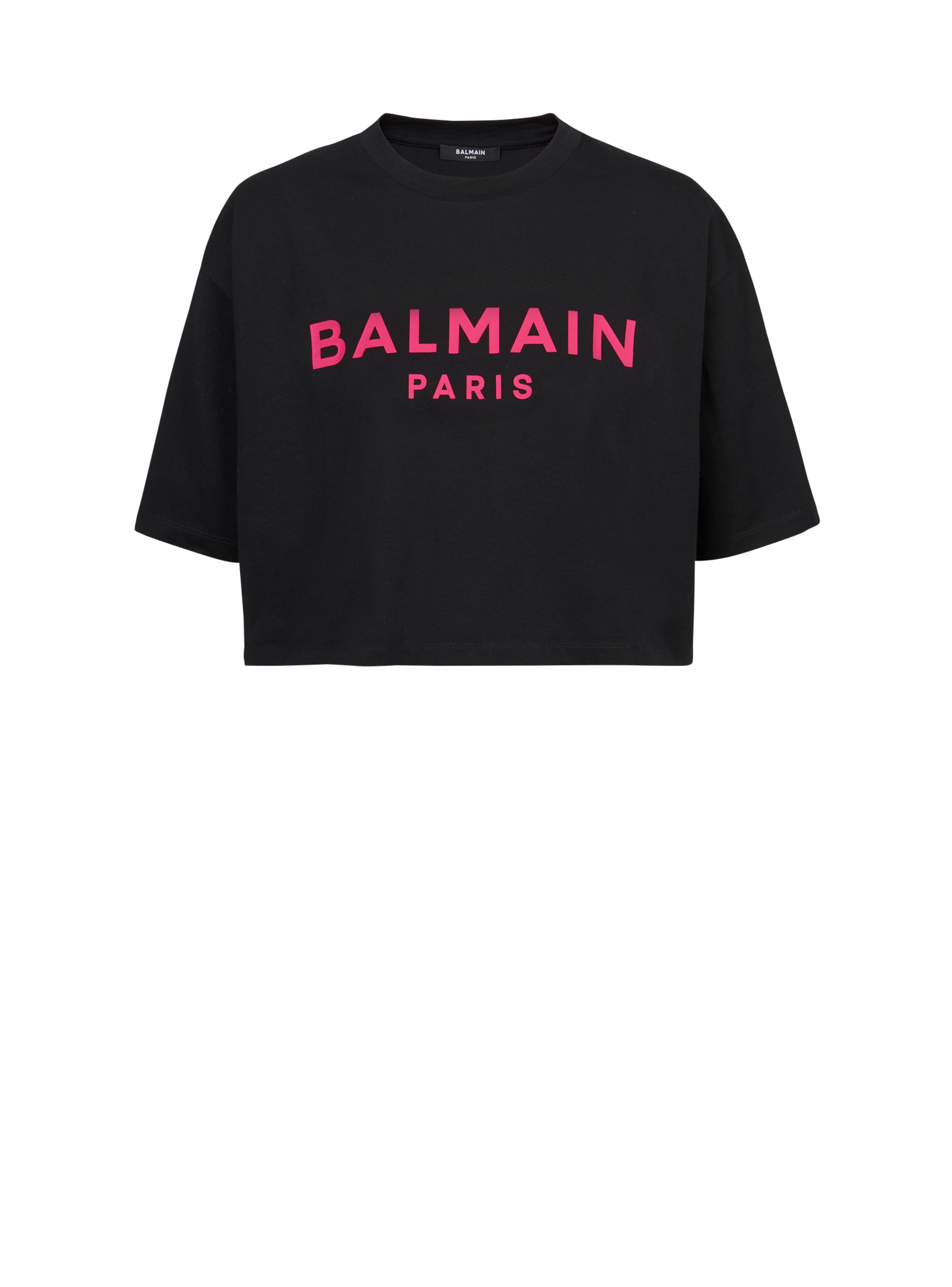 T-Shirt in Cotone NeroBalmain in Cotone di colore Nero Donna T-shirt e top da T-shirt e top Balmain 