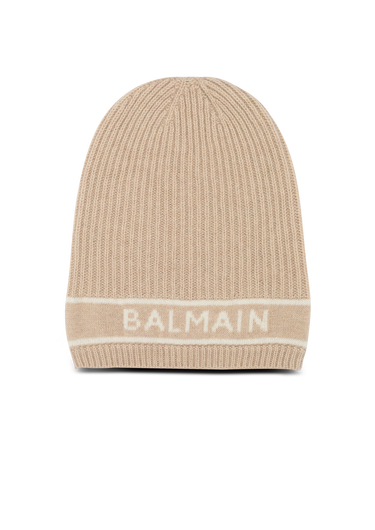 Berretto in lana con logo Balmain ricamato in