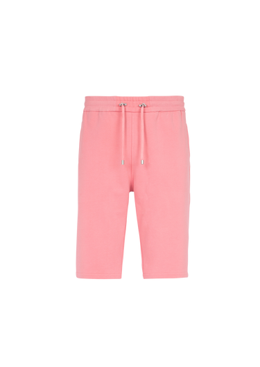 Shorts in cotone eco-design con logo Balmain Paris floccato