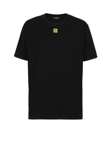 T-shirt in cotone con maxi logo Balmain sul retro