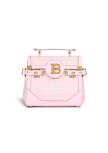 Borsa B-Buzz 23 bicolore jacquard con dettagli rosa pastello in pelle
