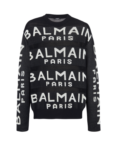 Pullover in maglia con logo Balmain