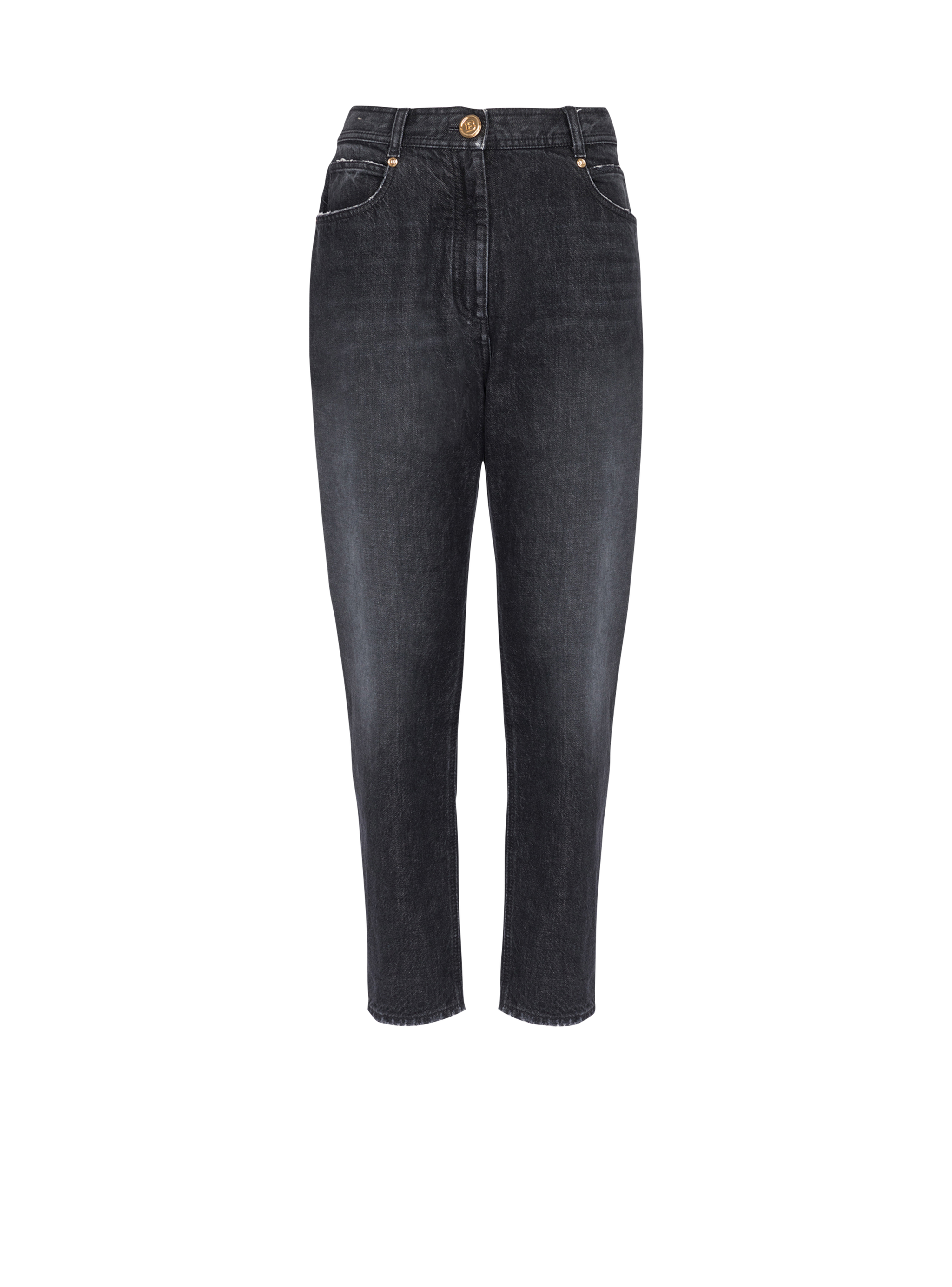 Jeans boyfriend eco-design effetto sbiadito, nero