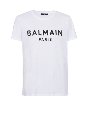T-shirt in cotone con logo Balmain Paris