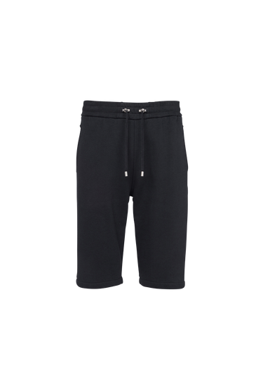 Shorts in cotone con logo Balmain Paris floccato