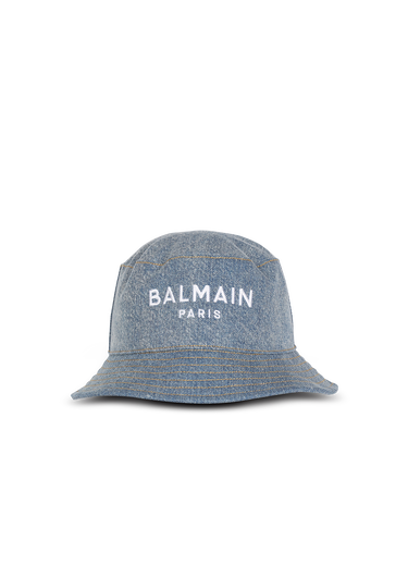 CAPSULE ESTATE - Cappello da pescatore in denim con logo Balmain