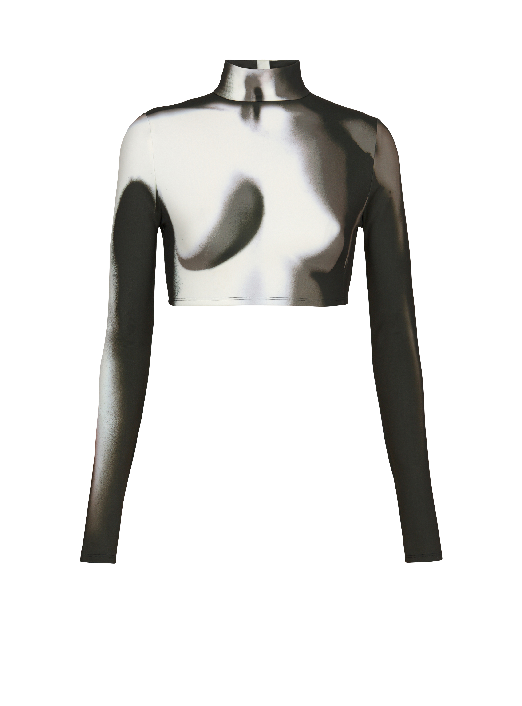 Top crop con effetto metallizzato di Balmain in Metallizzato Donna Abbigliamento da T-shirt e top da Top a manica lunga 