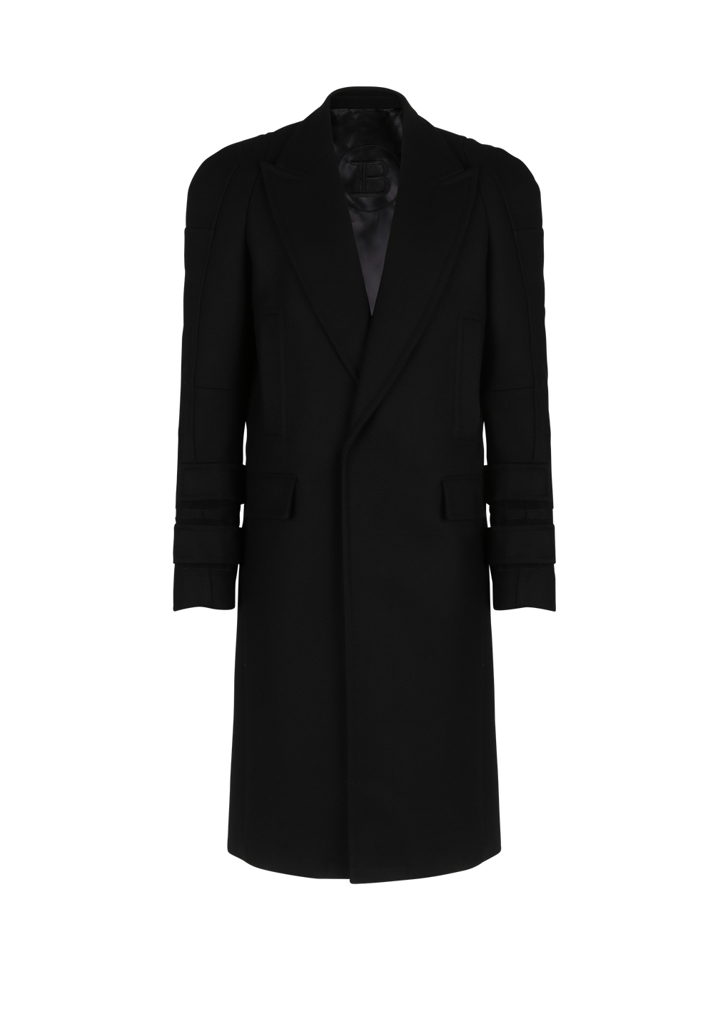 Cappotto lungo in lana, nero, hi-res