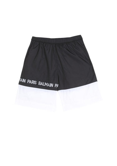 Shorts bicolori con logo Balmain