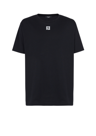 T-shirt in cotone ecosostenibile con maxi logo Balmain riflettente stampato